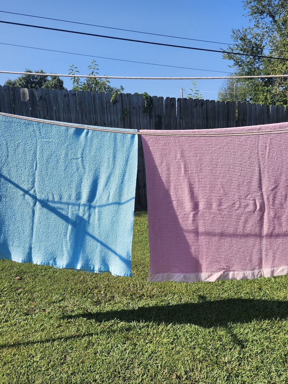 Vintage Pink And Blue Thermal Blankets 56" x 85" & 68" x 87"